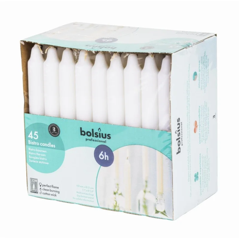 Promotion Bougies Bistro 177 mm Blanches