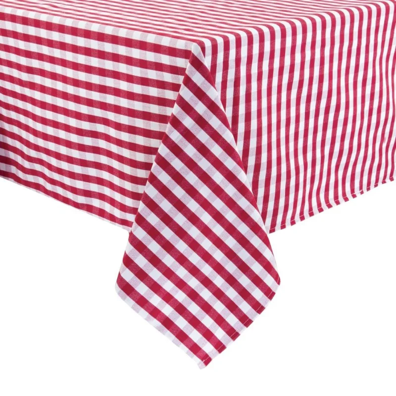 Prix Réduit Nappe Carrée À Carreaux Rouges En Polyester 1320 X 1320Mm