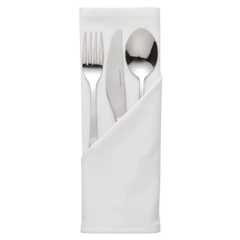 Serviettes Blanches En Polyester - Lot De 10 Prix Choc