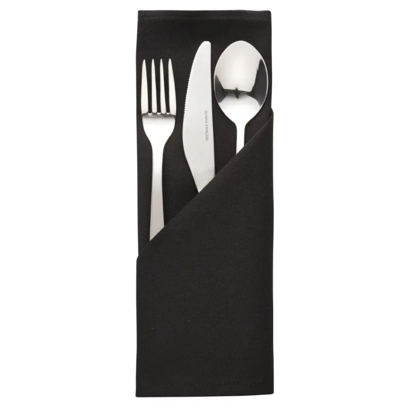Serviettes Noires En Polyester - Lot De 10 Dernier Modèle