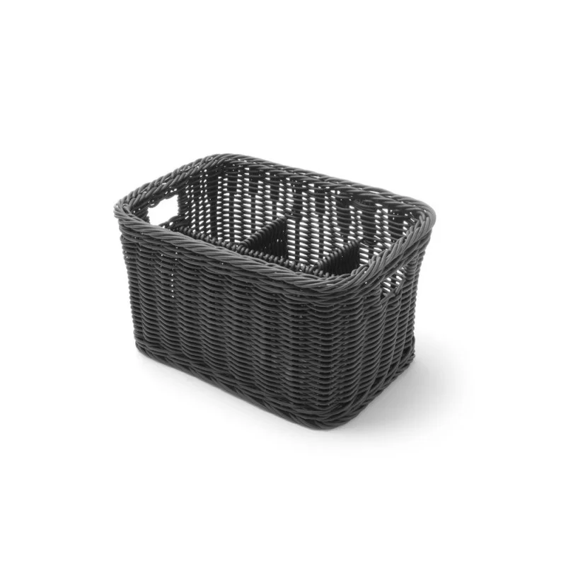 Nouvelle Collection Corbeille à Couverts - 4 Compartiments - Noire