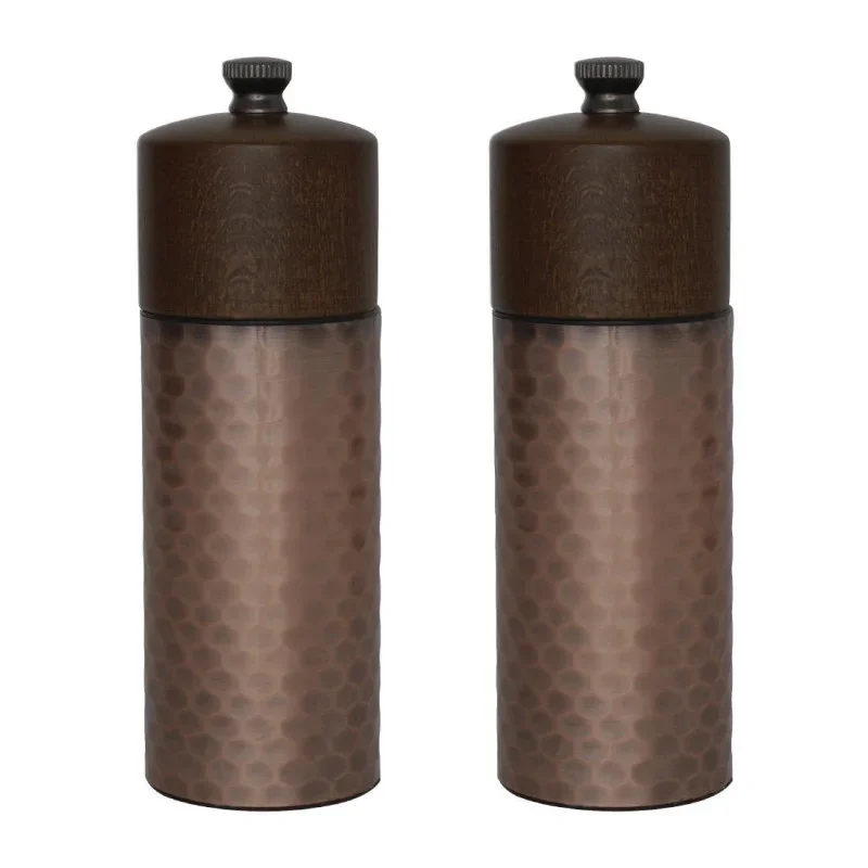 Set Moulins à Sel et Poivre en bois et Cuivre - H 150 mm Achetez Aujourd’hui