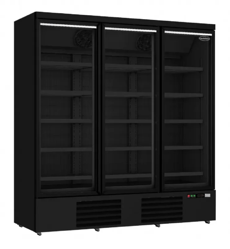 Satisfait Ou Remboursé Congélateur libre service 3 portes en verre noir jde-1530f bl