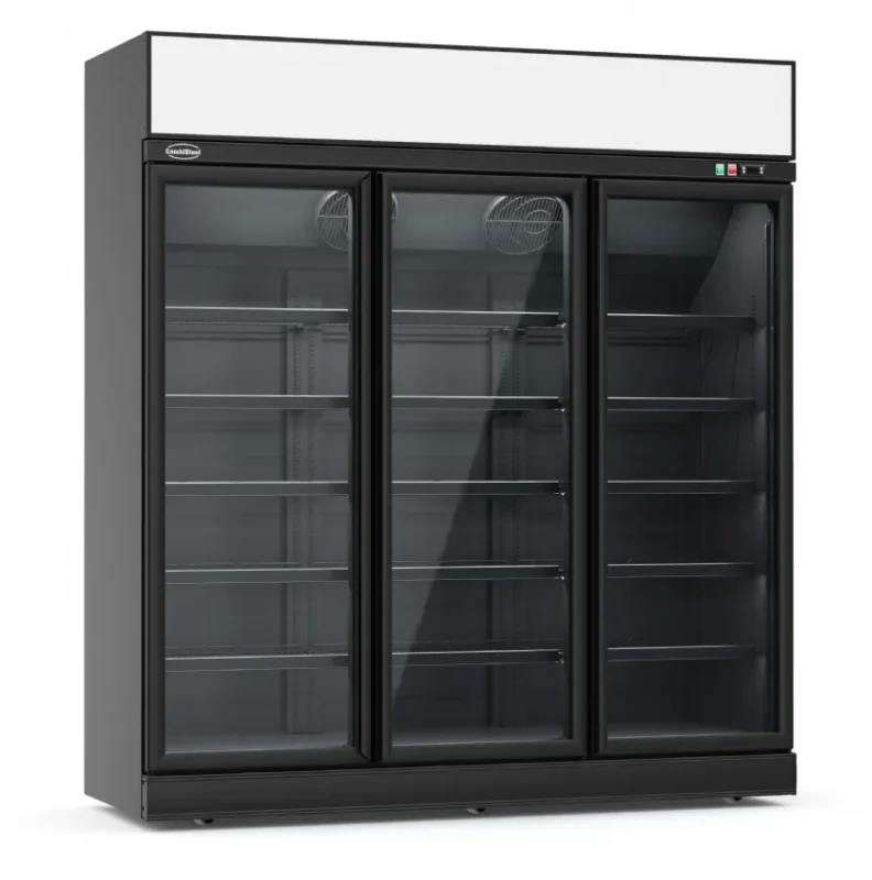 Prix Promo Réfrigérateur libre service 3 portes en verre noir ins-1530r bl