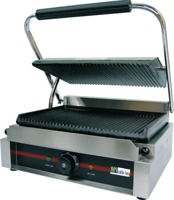 Grill panini électrique plaque simple rainurée puissance 2,2 kw surface 355x235mm Acheter Direct
