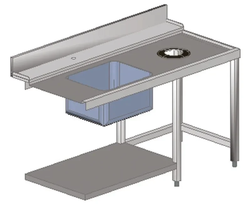 Petit Prix Plonge inox d'entrée à droite avec trou vide déchets et dosseret