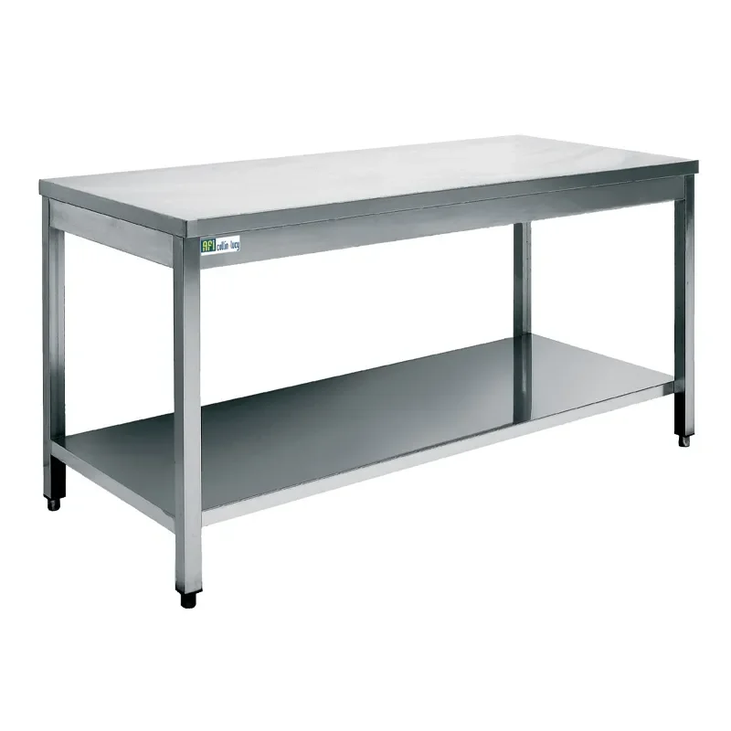 Table de travail inox aisi 304 avec tablette inférieure 900x600x870mm Solde
