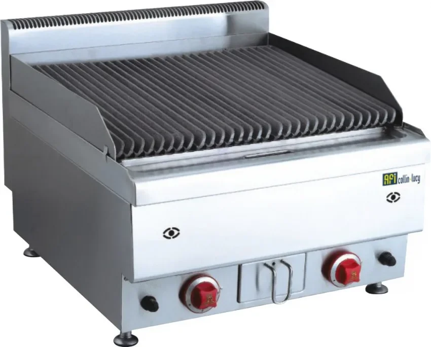 Grill pierre de lave gaz gamme à poser 650 avec 2 zones puissance 14,4 kw 600x650x475 Vente Directe