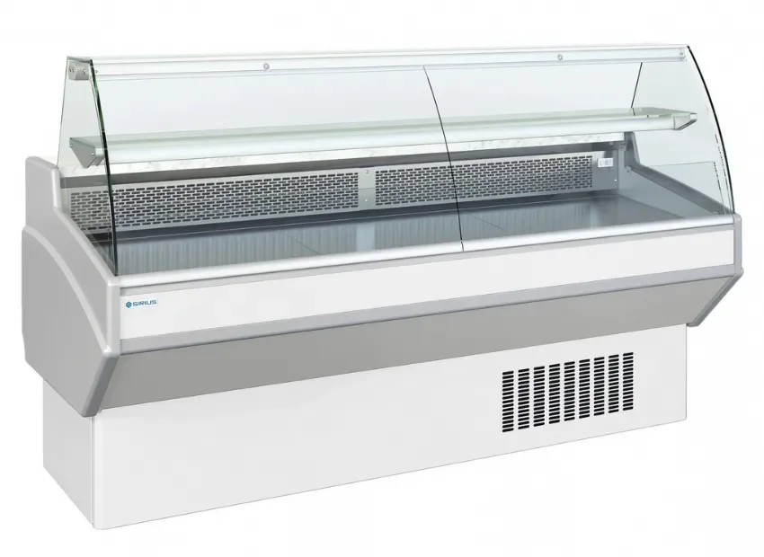Meilleur Prix Comptoir d'exposition vitrage bombé blanc froid statique +3/+6°c - profondeur 820mm
