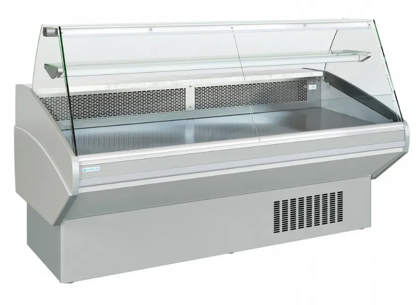 Comptoir d'exposition vitrage droit froid statique température +3/+6°c - 2000x1054x1270 mm Nouvel Arrivage