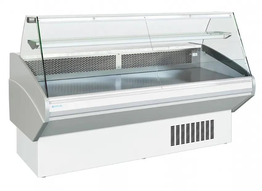 Comptoir d'exposition vitrage bombé froid ventilé température +3/+6°c - 2500x1054x1270 mm Marque