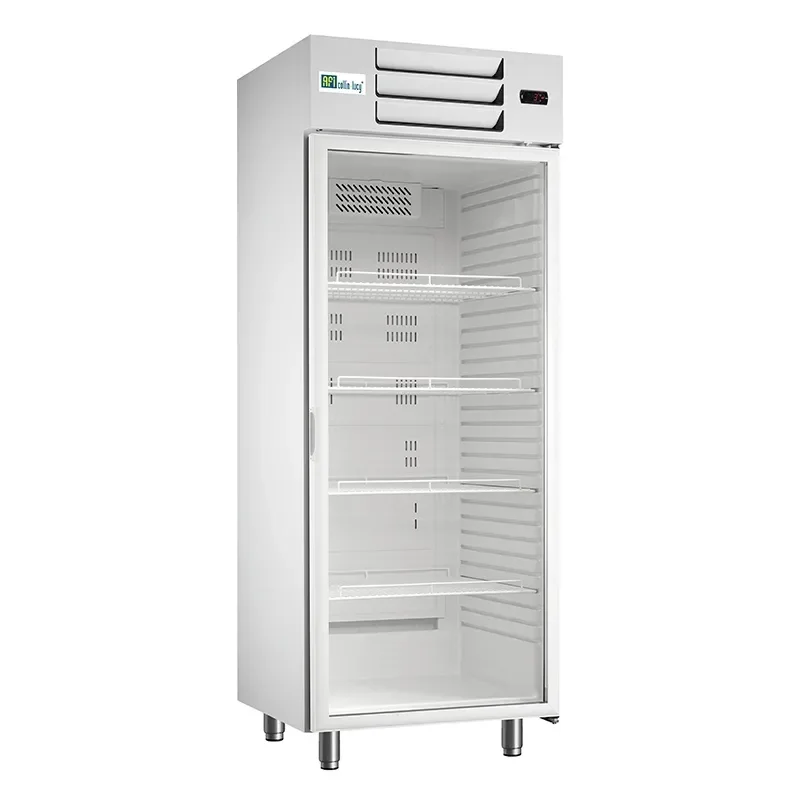 Armoire réfrigérée positive blanche 1 porte vitrée gn 2/1 température +1/+8°c Authentique