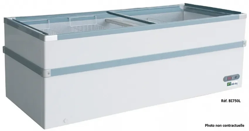 Congélateur bahut blanc portes vitrées coulissantes température -18/-24°c - 528 l Promotion