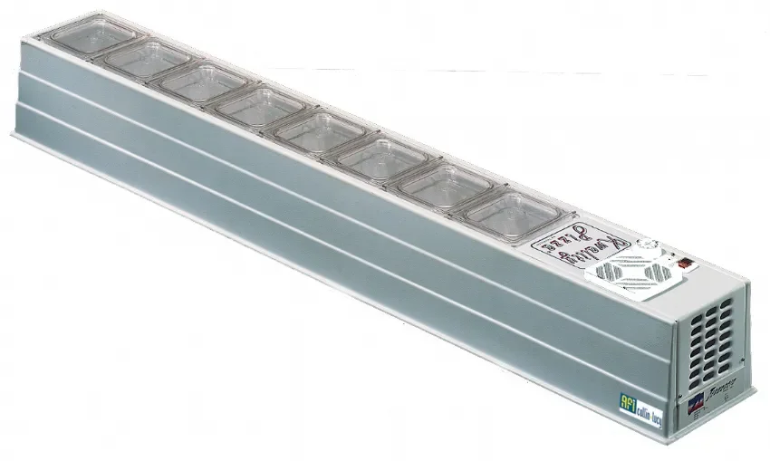 Authentique Saladette réfrigérée à poser blanche avec 8 bacs gn 1/6 profondeur 150 mm
