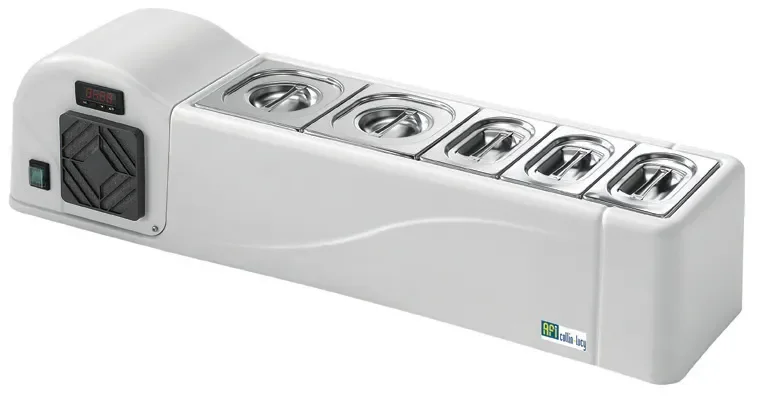 Saladette réfrigérée à poser blanche commandes digitales avec 4 bacs gn 1/6 Super Prix