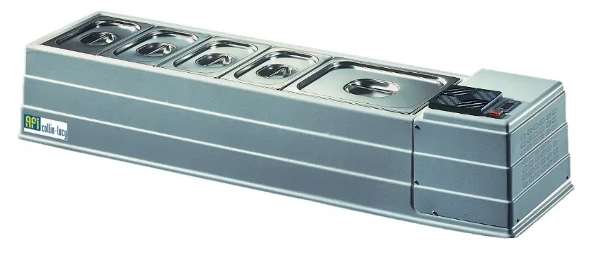Soldes Saladette réfrigérée à poser inox avec 6 bacs gn 1/4 - 1270x330x230 mm