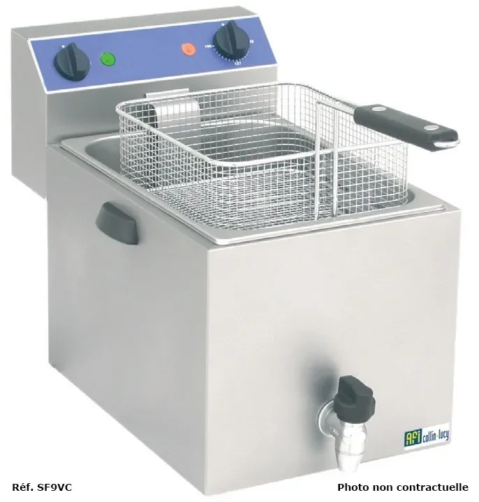 Friteuse de table électrique avec vidange spéciale surgelés capacité 8 l et 5,25 kw Expédié Aujourd’hui