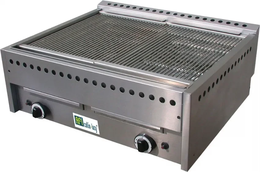 Grill gaz avec pierres de lave 2 zones gaz naturel - puissance 18 kw - 785x670x270mm Prix Choc