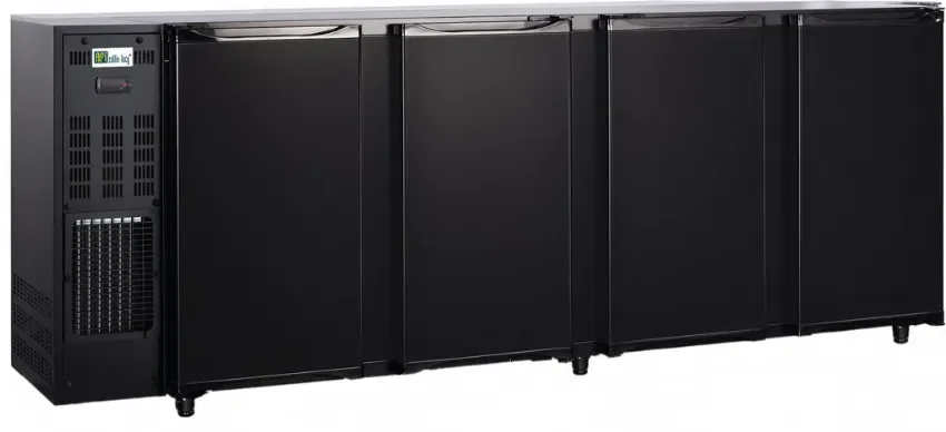 Prix Promo Arrière-bar réfrigéré noir 4 portes pleines température +2/+8 °c - 448 l