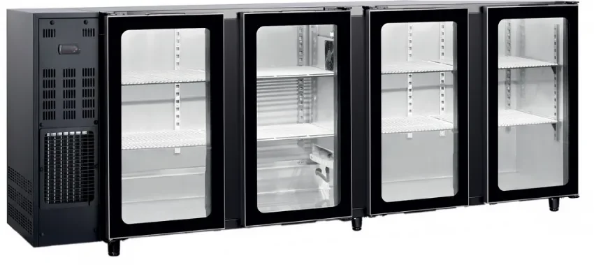 Affaire À Saisir Arrière-bar réfrigéré noir 4 portes vitrées température +2/+8 °c - 622 l