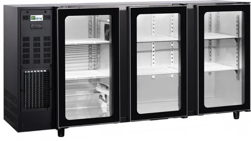 Populaire Arrière-bar réfrigéré noir 3 portes vitrées température +2/+8 °c - 347 l
