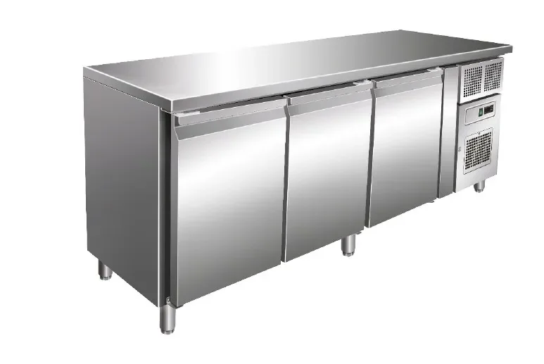 Table réfrigérée négative avec dosseret 3 portes 464 litres Meilleure Vente
