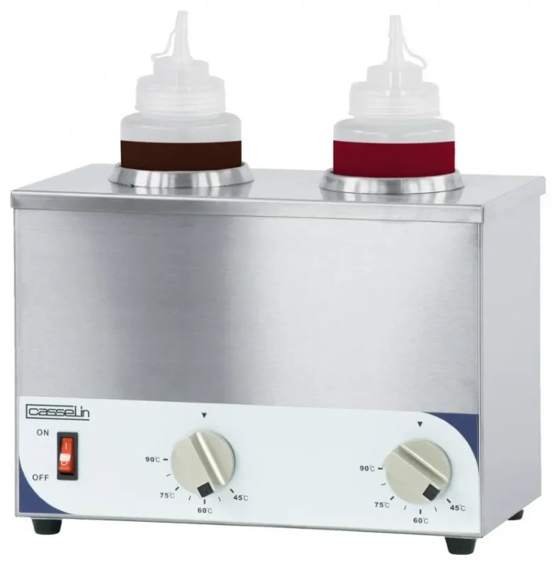 Top Vente Chauffe-sauce double à poser avec 2 bacs température 0 à 90 °c puissance 400 w