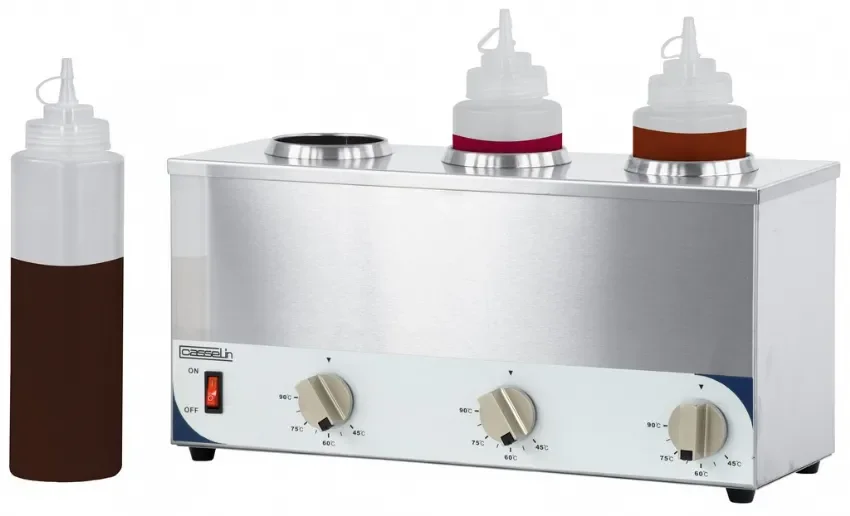 Chauffe-sauce électrique 3 bacs température 0 à 90 °c puissance 600 w Nouvelle Collection