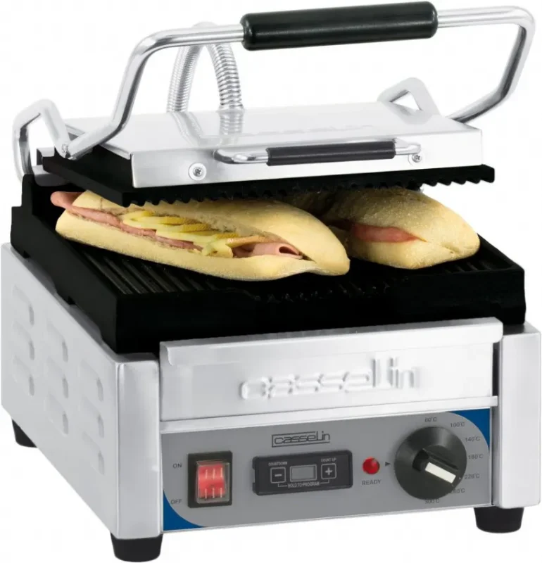 Vente Flash Grill panini petit premium plaques rainurées avec surface utile 270x250 mm puissance 2000 w