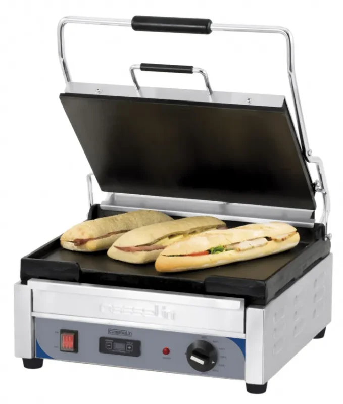 Meilleur Prix Grill panini grand premium plaques lisses avec surface utile 385x300 mm puissance 2400 w