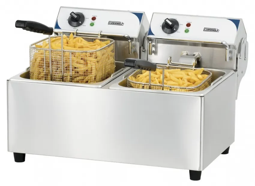 Friteuse électrique de table 2 cuves avec 2 x 7 litres et puissance 2 x 3 600 w Dernier Modèle