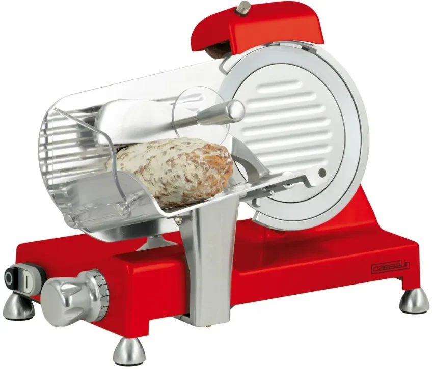 Prix Réduit Trancheuse à jambon rouge - diamètre 19 cm5 mm et épaisseur 0,2-12 mm