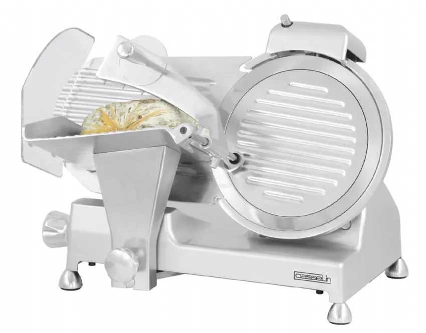 Trancheuse à jambon à poser diamètre coupe 250 mm et épaisseur 0,2-15,5 mm inox Dernier Modèle