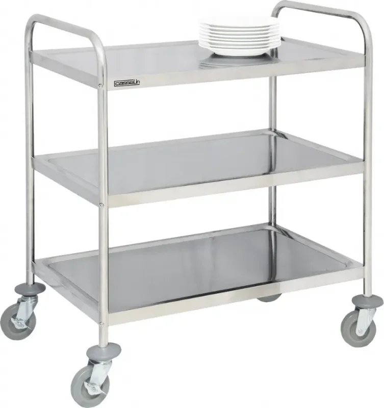 Réduction Chariot inox de service 3 niveaux avec capacité 120 kg