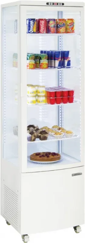Vitrine réfrigérée positive blanche vitres droites commandes digitales capacité 235l Acheter En Ligne