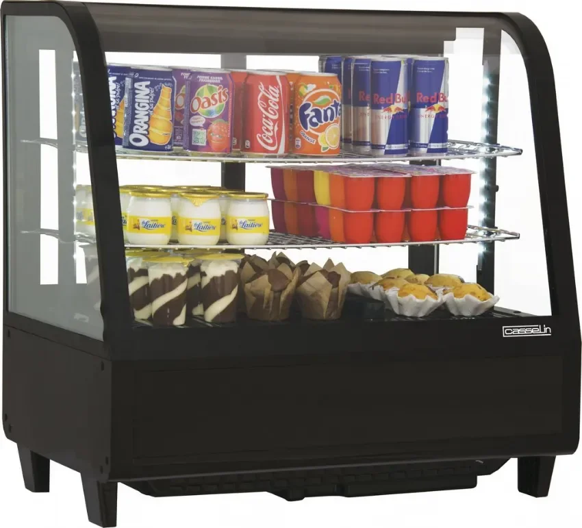 Vitrine réfrigérée noire à poser température 2 à 12 °c et capacité 100 l Expédition Rapide