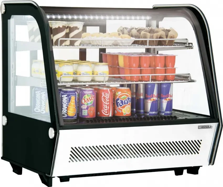 Haute Qualité Vitrine réfrigérée à poser vitrée blanche température 2 à 12 °c - 120 l