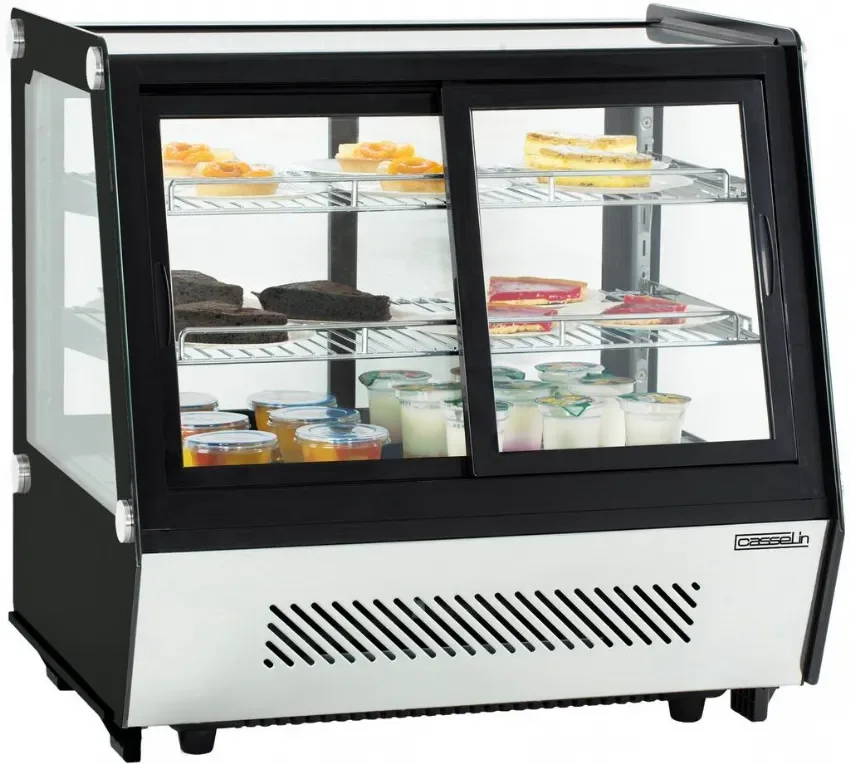Soldes Vitrine réfrigérée à poser double portes température 2 à 12 °c - 125l