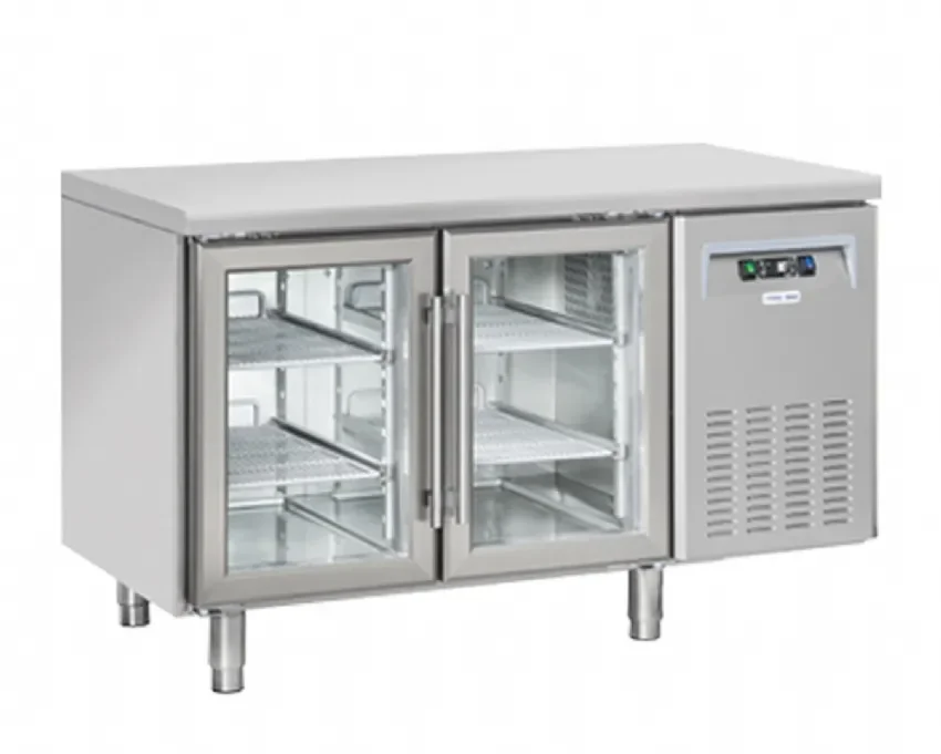 Meilleur Prix Table réfrigérée positive 2 portes vitrées gn1/1 inox 260l