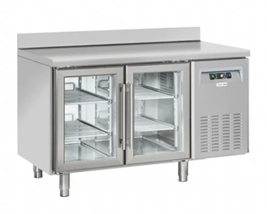 Super Prix Table réfrigérée positive 325x410 2 portes vitrées dosseret inox 230l