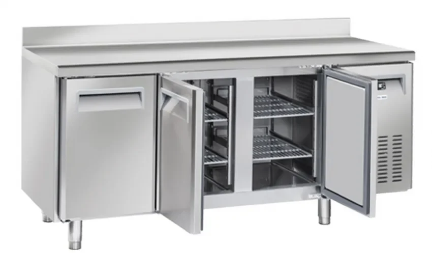 Table réfrigérée négative 325x410 3 portes dosseret inox 358l Bon Marché