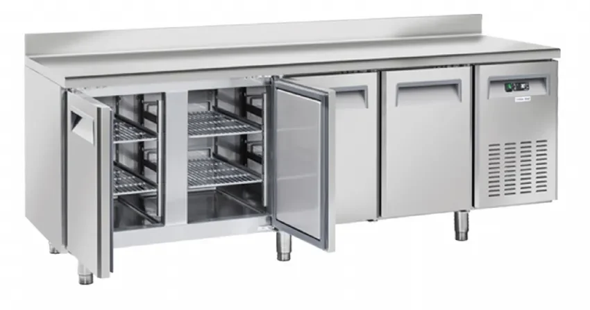 Table réfrigérée négative 325x410 4 portes dosseret inox 485l Usine Directe