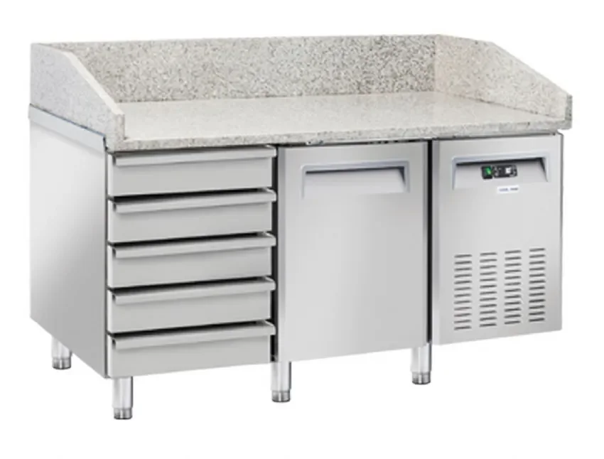 Meuble à pizza 600x400 1 porte + 5 tiroirs spécial pizza inox 220l Expédié Aujourd’hui