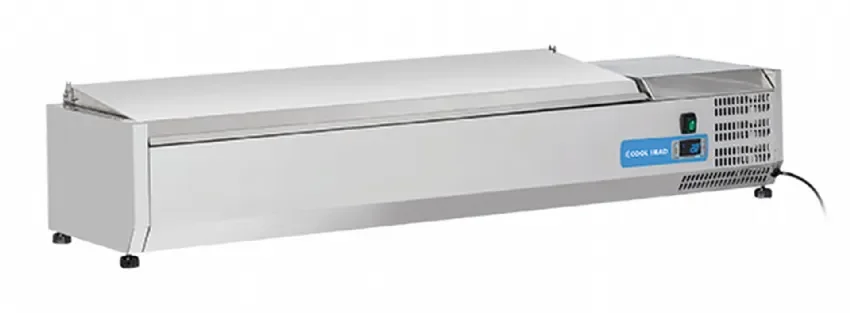 Vitrine horizontale réfrigérée gn1/4 inox couvercle acier inox 42l Top Vente