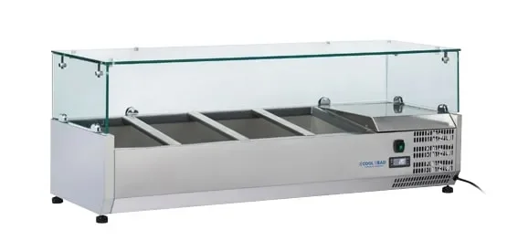 Vitrine horizontale réfrigérée gn1/3 inox couvercle verre trempé 43l Offre Exclusive