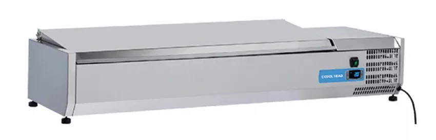 Vitrine horizontale réfrigérée gn1/3 inox couvercle acier inox 53l Promotion