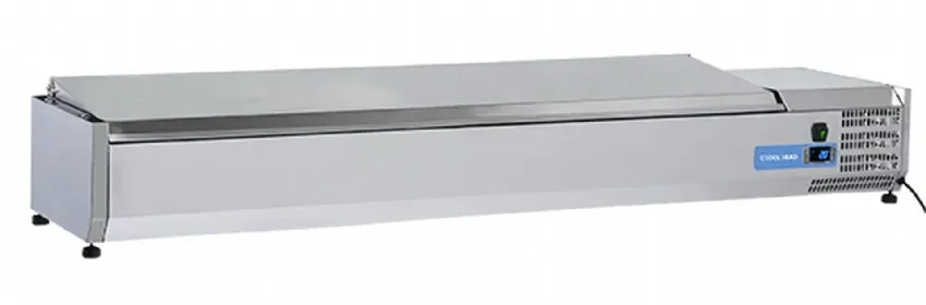 Vitrine horizontale réfrigérée gn1/3 inox couvercle acier inox 73l Usine Directe