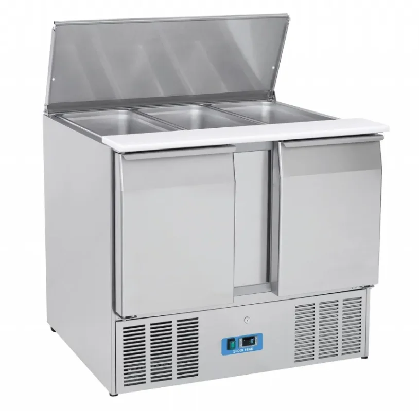 Saladette réfrigérée ouverte 2 portes gn1/1 inox 269 l Dernier Modèle