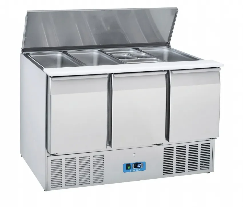 Super Prix Saladette réfrigérée ouverte 3 portes gn1/1 inox 350 l