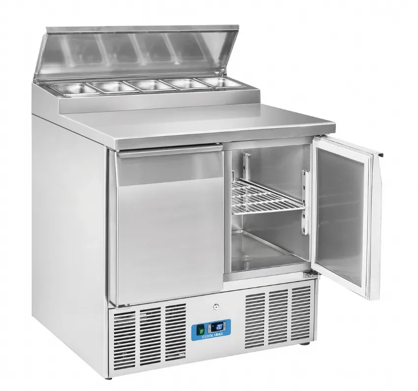 Commander Vite Saladette réfrigérée pour sandwichs 2 portes gn1/1 inox capacité 5x gn1/6 239 l